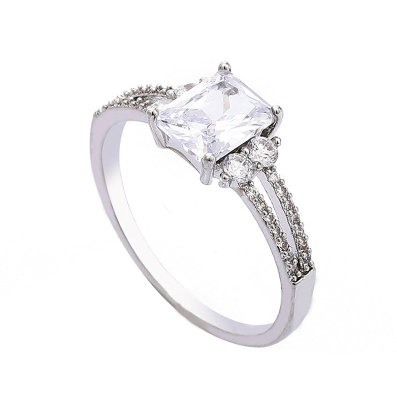 Womens Titanium Steel Ring With Rhinestones Silver Casual Minimalist Jewelry For Everyday Wear Great Gift Idea