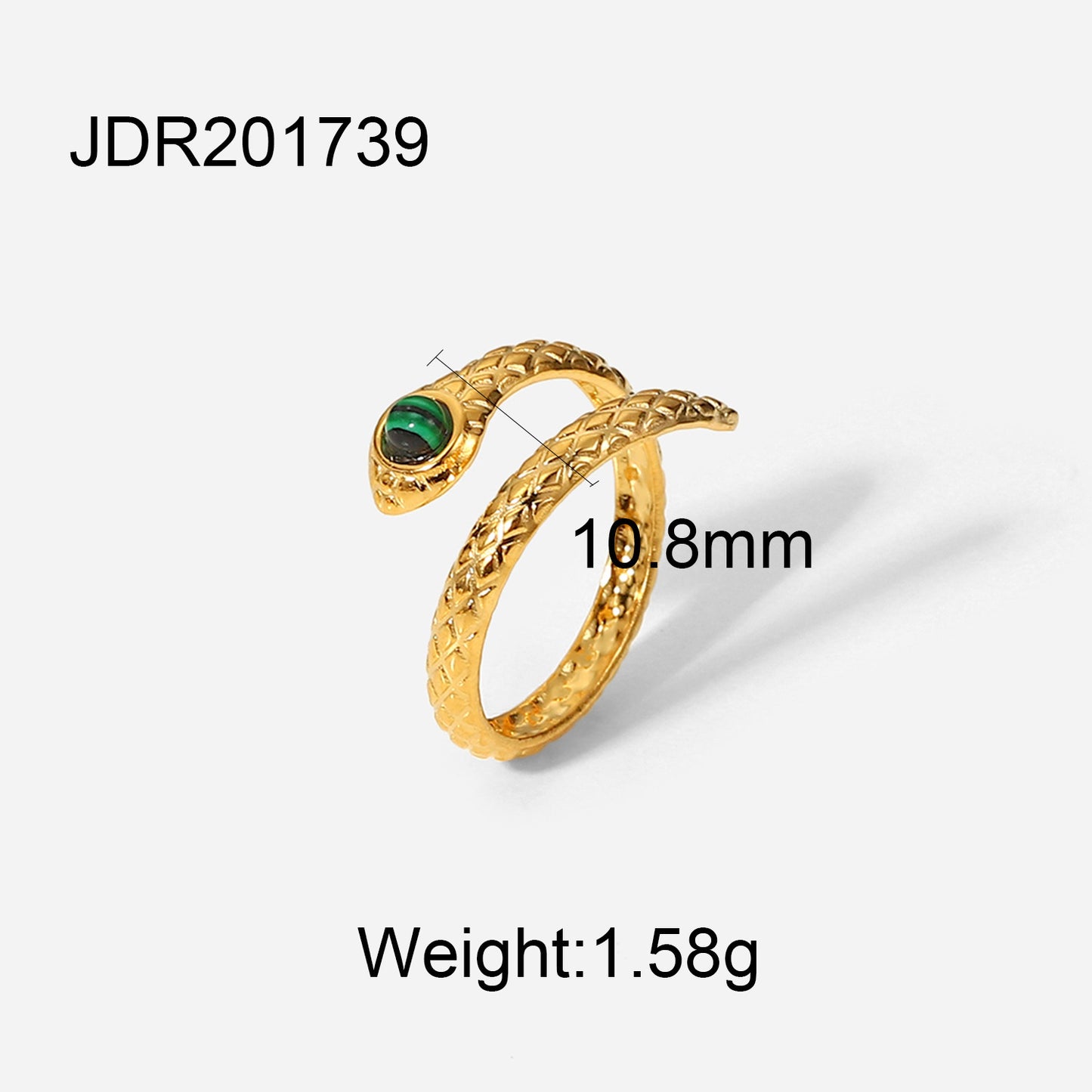 Womens 18K Gold Plated Stainless Steel Snake Ring Open Adjustable Fashion Jewelry Hypoallergenic Gift For Her Today