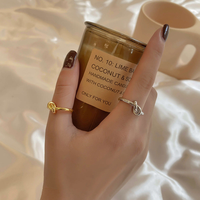 Adjustable Knot Ring Silver Plated Womens Gold Ring