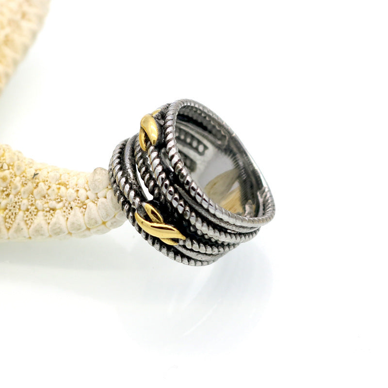 Titanium Steel Ring Twisted Wire Gold Infinite Heart Vintage Unisex Jewelry Accessory Daily Wear Gift Idea Now