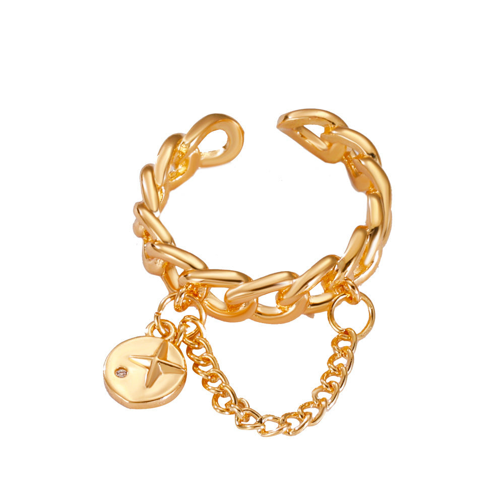 Womens Vintage Geometric Copper Index Finger Ring Fashion Jewelry High Quality Finish And Beautiful Appearance