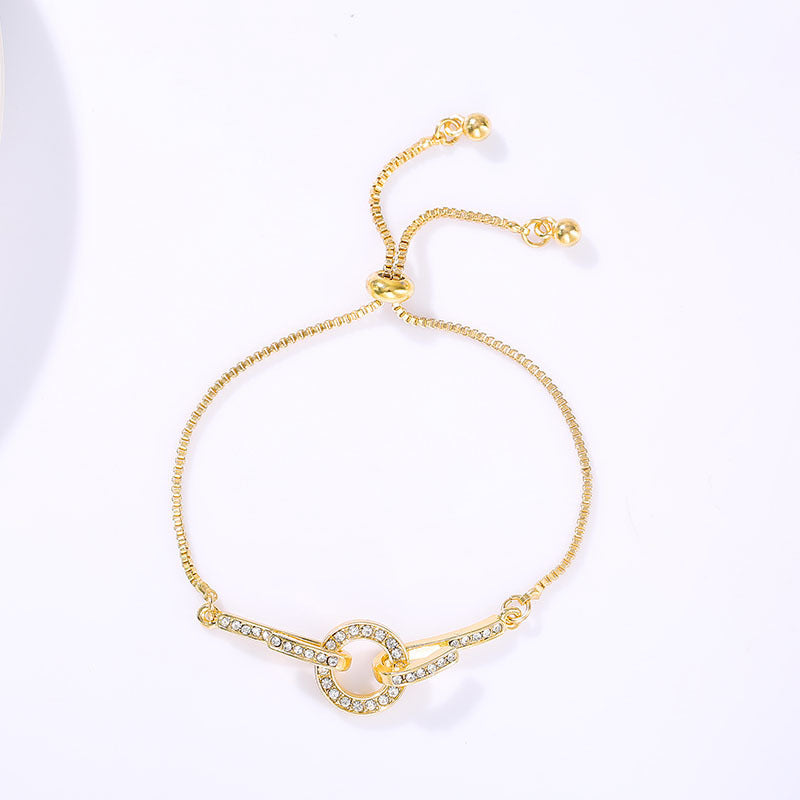 Womens Star Zircon Flower Bracelet Alloy Jewelry Gift