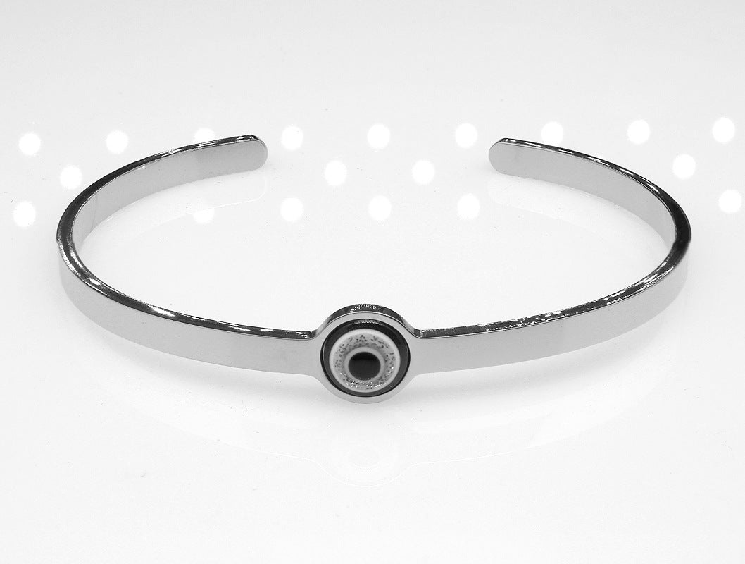 Adjustable Stainless Steel Bracelet 316L With Smooth Polished Finish Inner Diameter 63mm Thick 2mm Eye Width 10mm