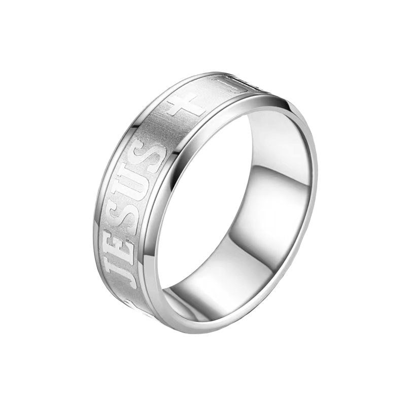 Stainless Steel Cross Ring Geometric Design for Men Religious Jewelry Gift Trendy Accessory Everyday Wear Gear