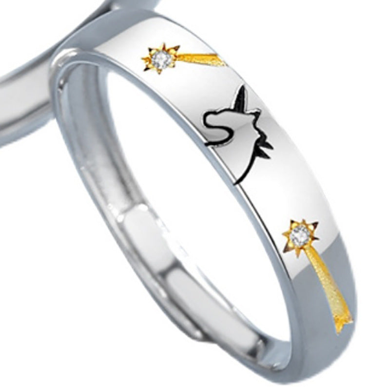 Couple Adjustable Copper Rings For Long Distance Lovers Matching Korean Style Trendy Promise Ring For Couples Forever