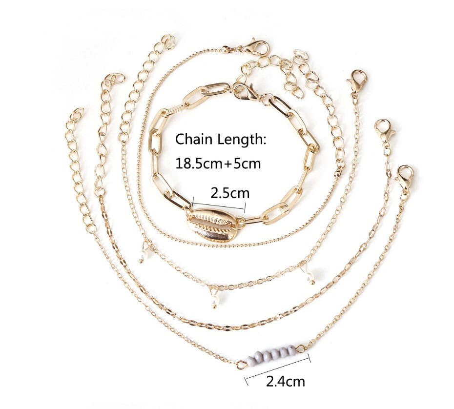 Womens Shell Bracelet Electroplated Alloy Fashion Jewelry Delicately Chic Design Shells For Women Everyday Wear