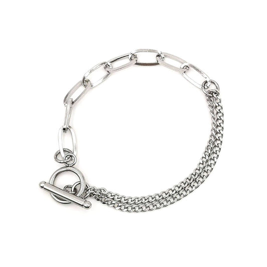 Womens Titanium Steel Bracelet Flat Wire Stitching Chain Buckle Closure Fashion Jewelry Bracelet For Women Now