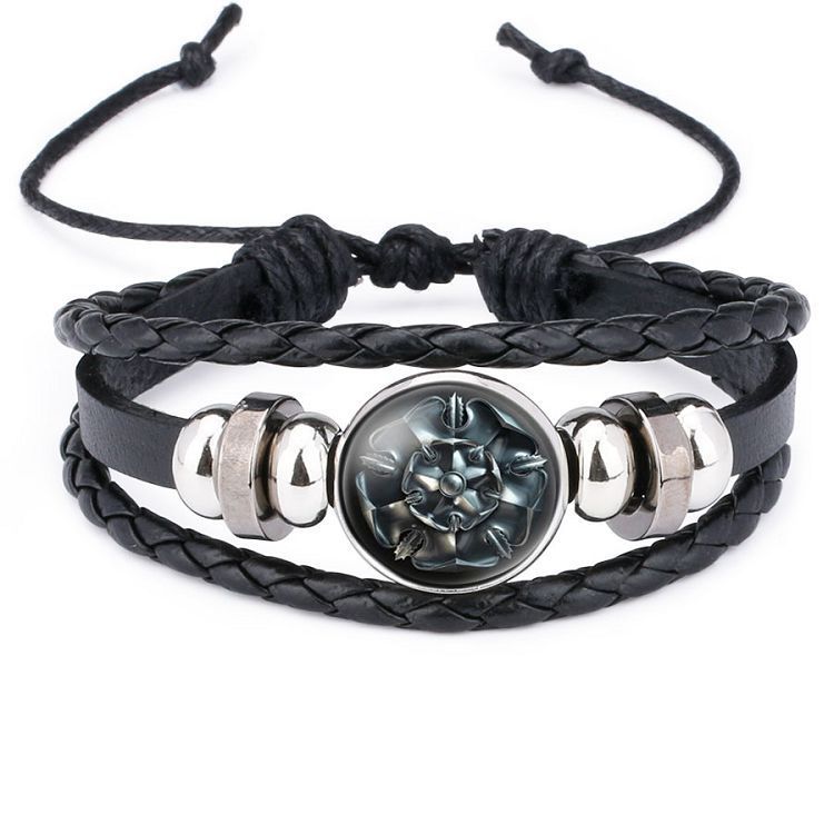 Unisex Leather Bracelets Animal Zodiac Design Woven Rope Wristband Individually Packed for Men and Women Style