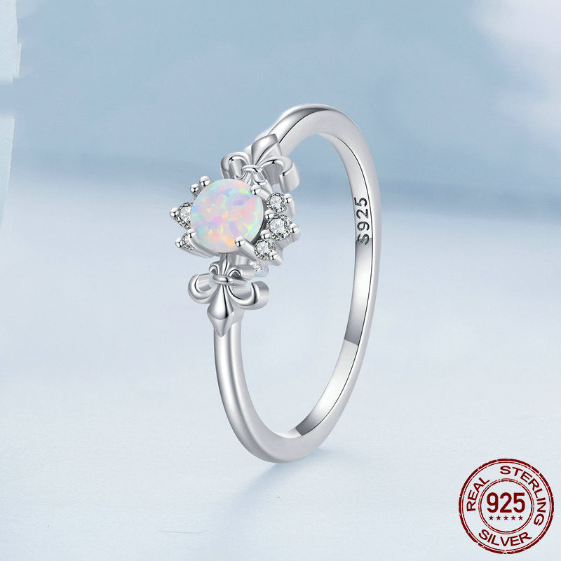 Womens Sterling Silver Ring With White Gold Plated Geometric Zircon European American Design 925 Silver Ring Ring