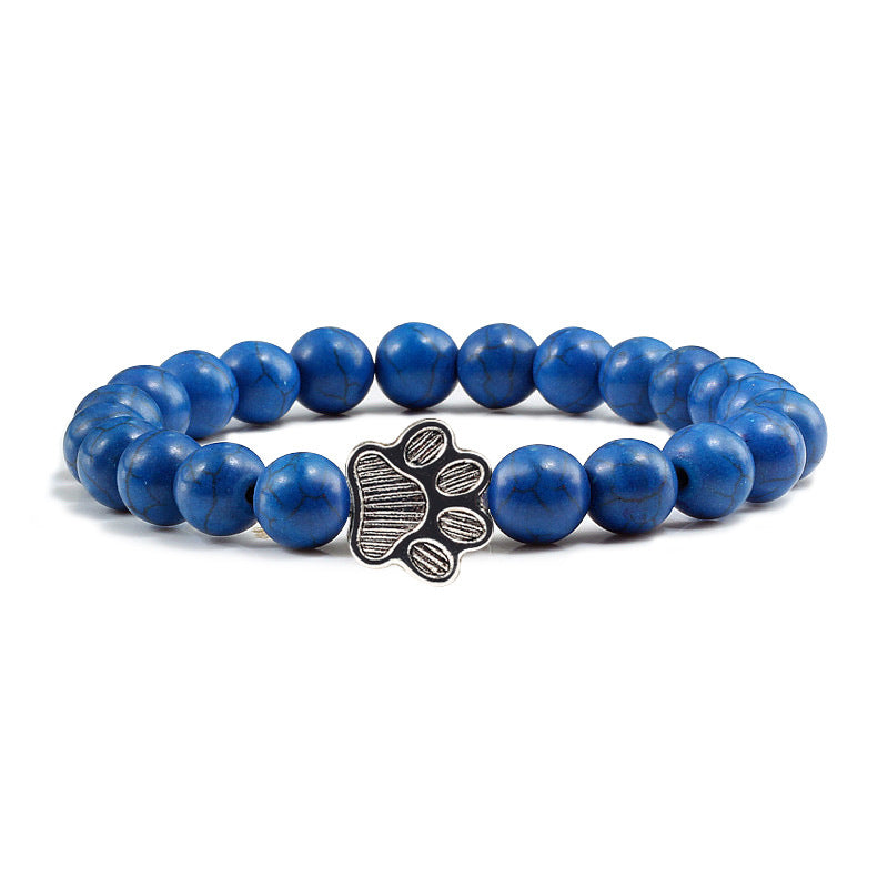 Beaded Bracelet For Men And Women Natural Turquoise Beads Inlay Fashion Leisure 8mm 18cm Unisex Natural Stones