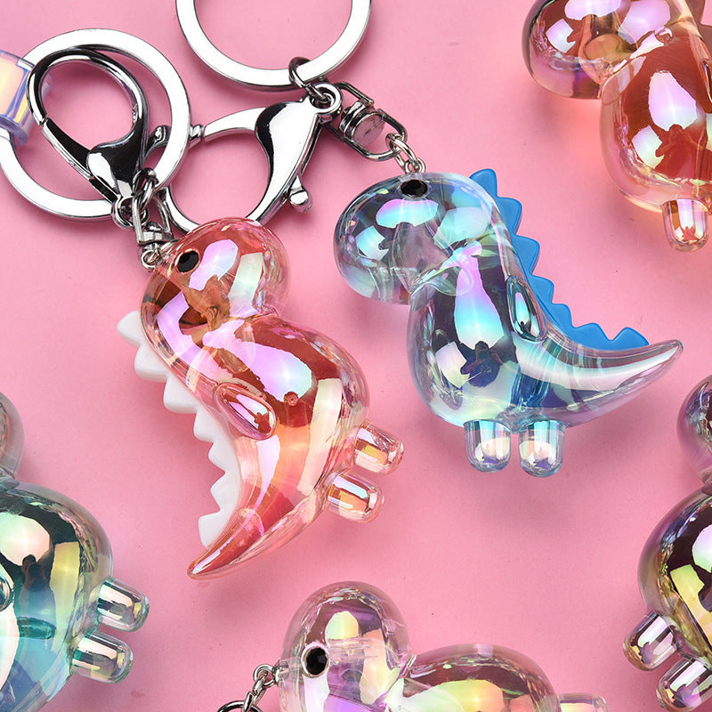 Acrylic Dinosaur Keychain Cartoon Pendant With Leather Rope Buckle Gift For Wedding Birthday Travel Graduation Gift