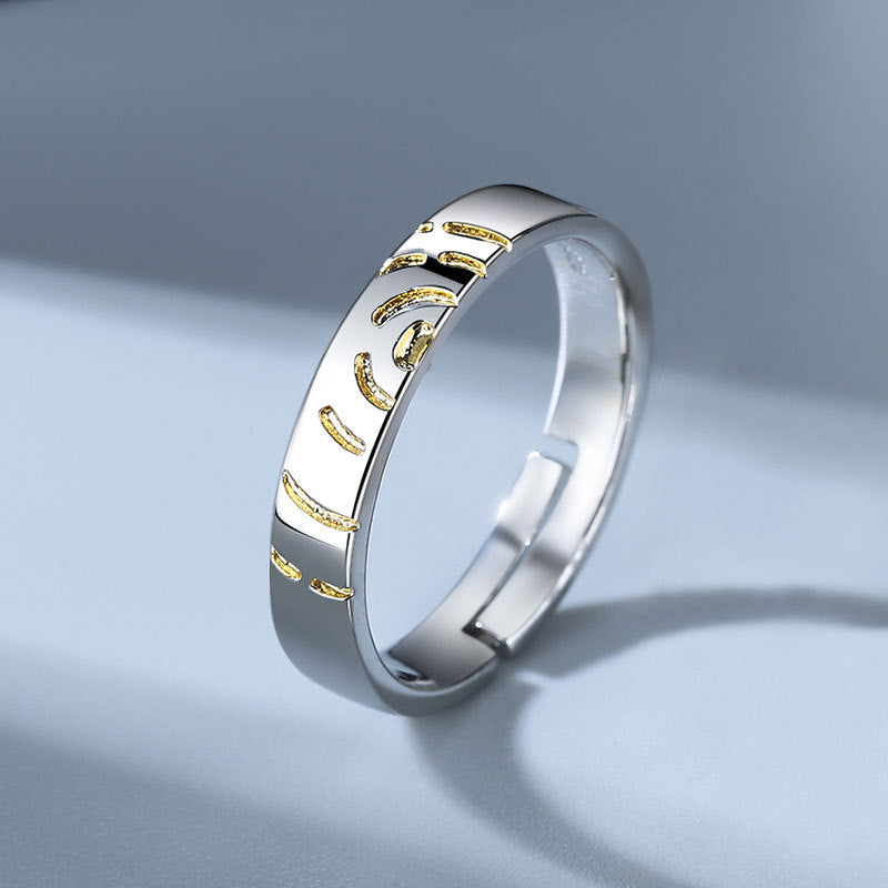 Copper Couple Rings Adjustable Matching Set For Him And Her Geometric Open Bands Fashionable Jewelry For Modern Style