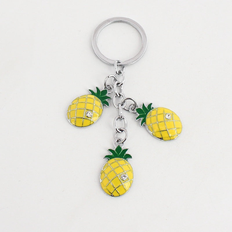 Pineapple Keychain Zinc Alloy Pendant Creative Simulation Design Fruit Accessory For Personal Use And Gift Art