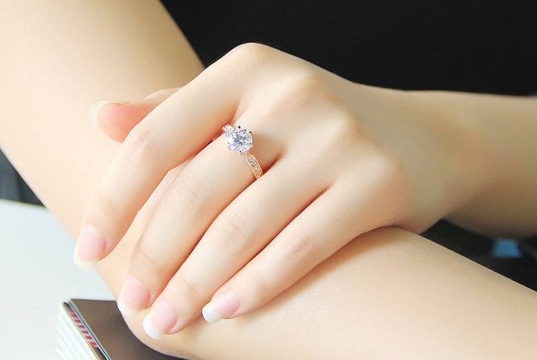 925 Sterling Silver Crystal Zircon Crown Ring For Women Sparkling Engagement Gift For Wedding Anniversary Idea