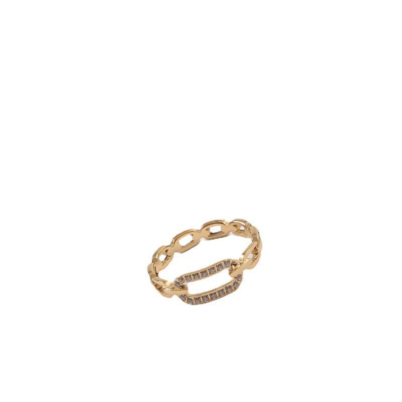 Unisex Double Layer Fried Dough Twists Ring With Zircon Cool Universe Electropltd Size 6 7 8 Packing X1PCS RXPR