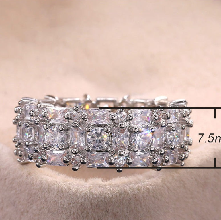 Zircon Ring For Couples Copper Plated Dazzling Statement Jewelry For Engagement Wedding Anniversary Shine Now