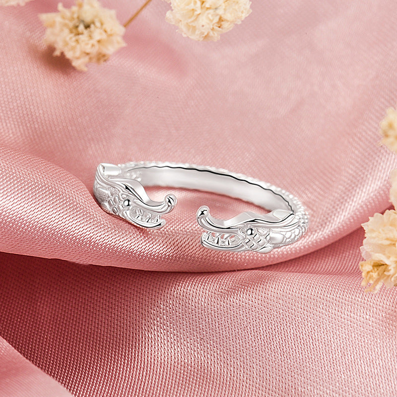 Dragon Ring In 925 Silver Electroplated Fashion Jewelry With Faucet Design Statement Ring Size 14 Gift Box Now