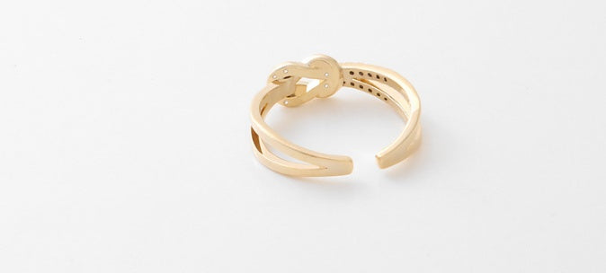 Copper Index Finger Ring For Women Adjustable Opening Electroplated Rose Gold White Gold Fashionable And Plain