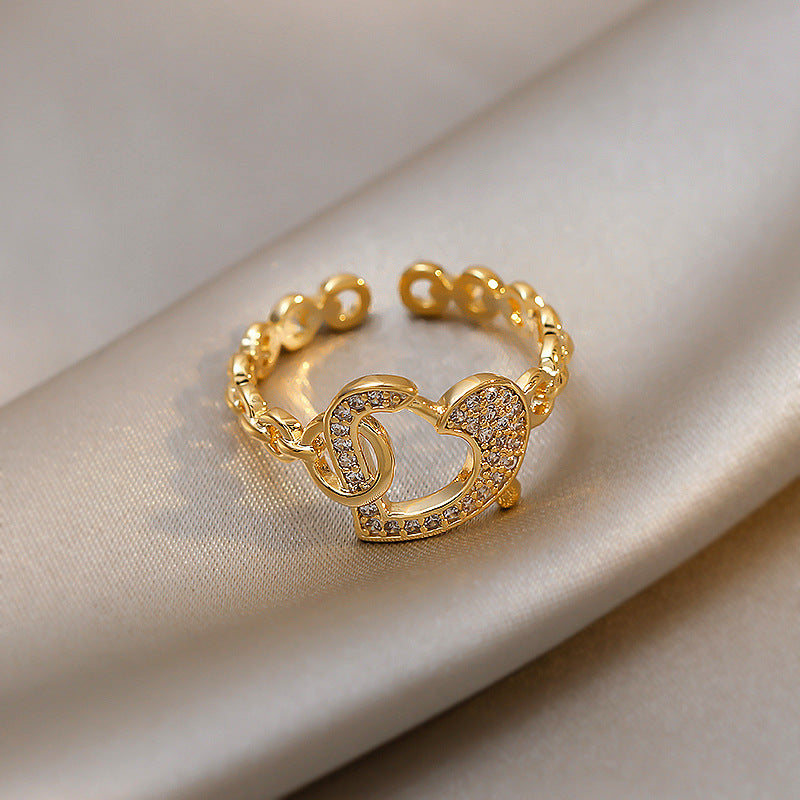 Geometric Alloy Pendant Ring For Women European Style Fashion Jewelry Simple Elegant Accessory Sparkling Style