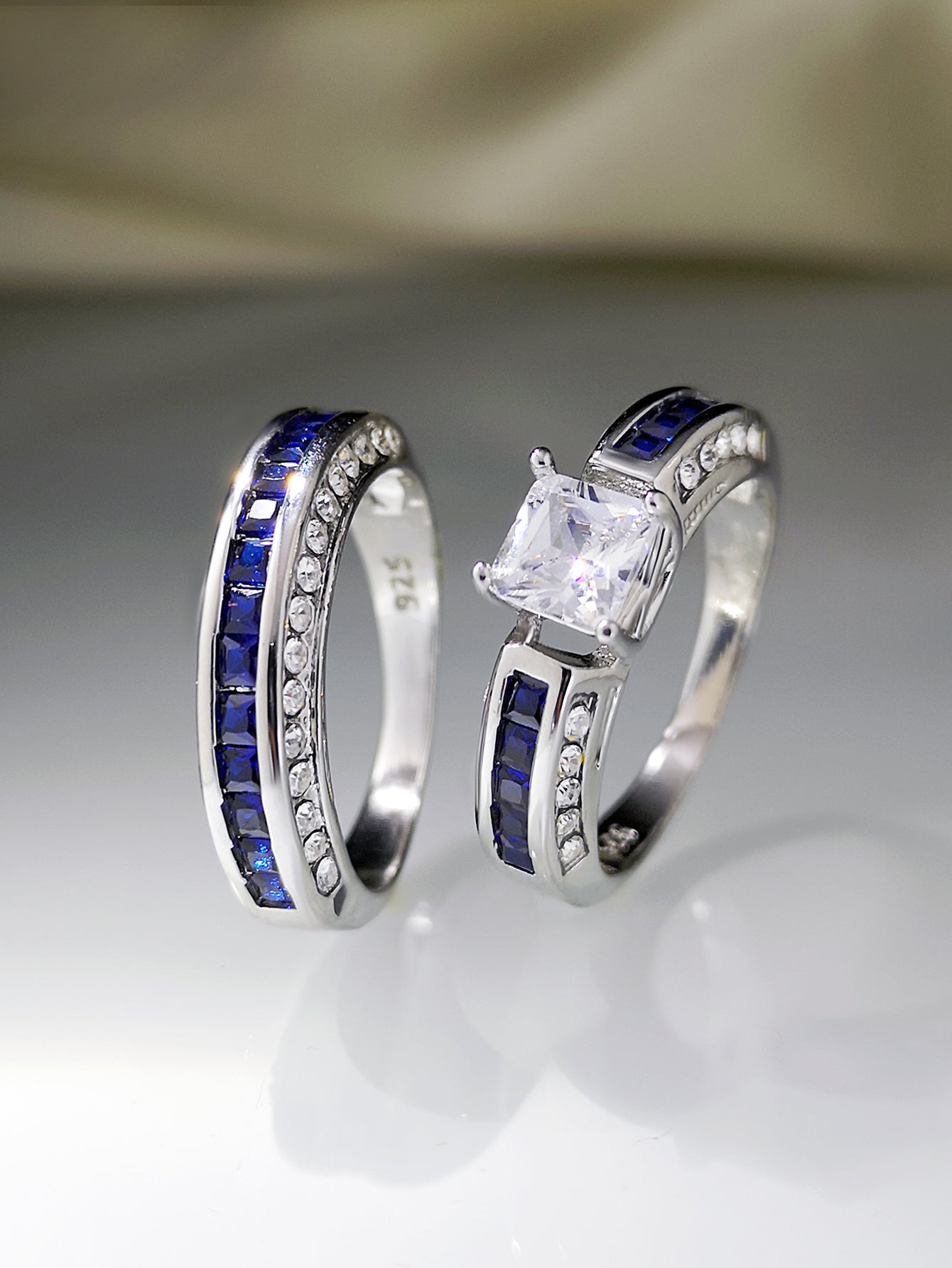 Womens Rose Gold Geometric Ring Rhinestone Embellished Alloy Electroplated Durable Colorfast Fashion Accessory