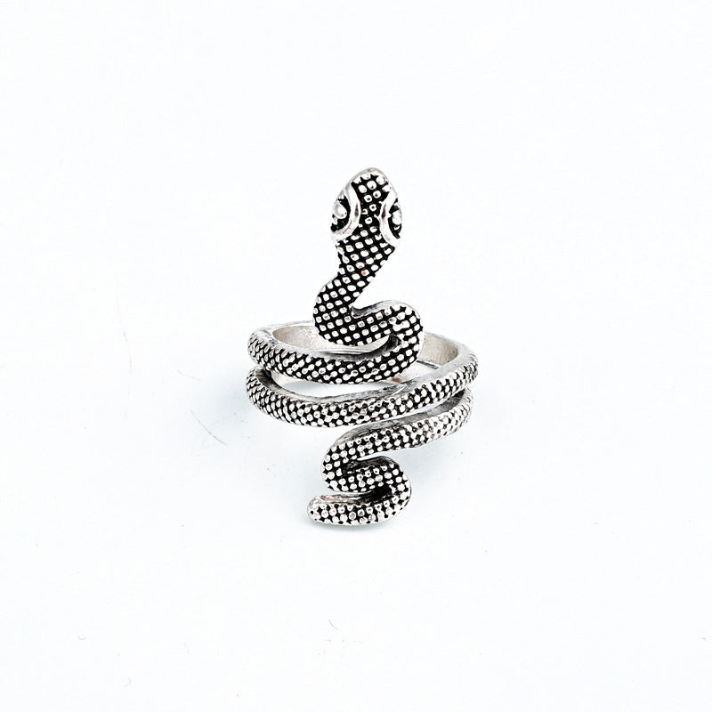 Adjustable Snake Ring Unisex Zodiac Animal Design Retro Metal Ring Punk Style Ring For Men And Women Unisex Zodiac