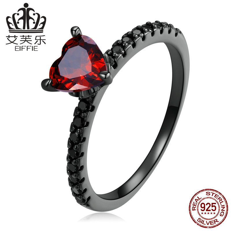 Womens Sterling Silver S925 Ring With Natural Diamond Heart Shaped Design Elegant Anniversary Gift For Her Joy