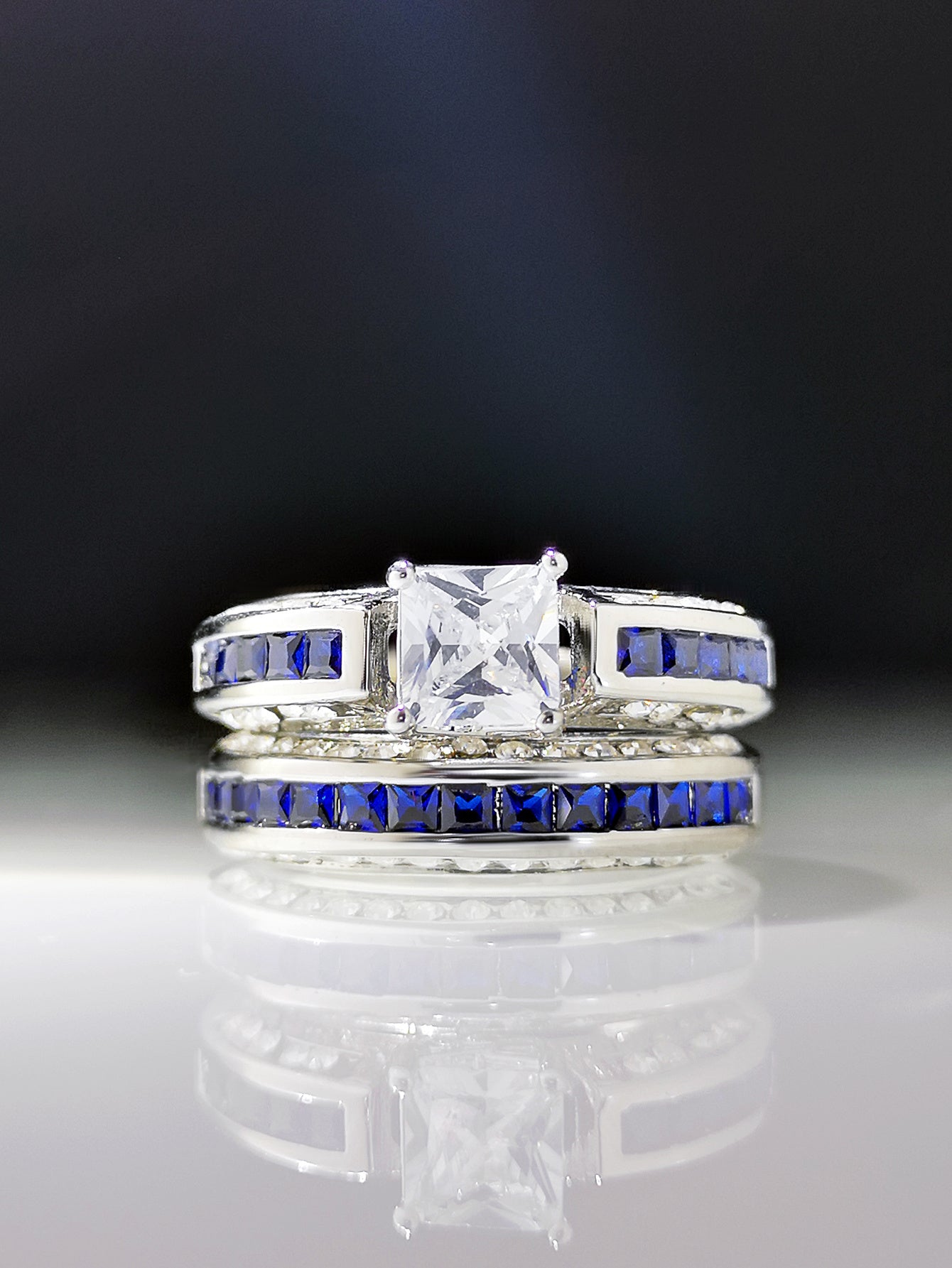 Womens Rose Gold Geometric Ring Rhinestone Embellished Alloy Electroplated Durable Colorfast Fashion Accessory