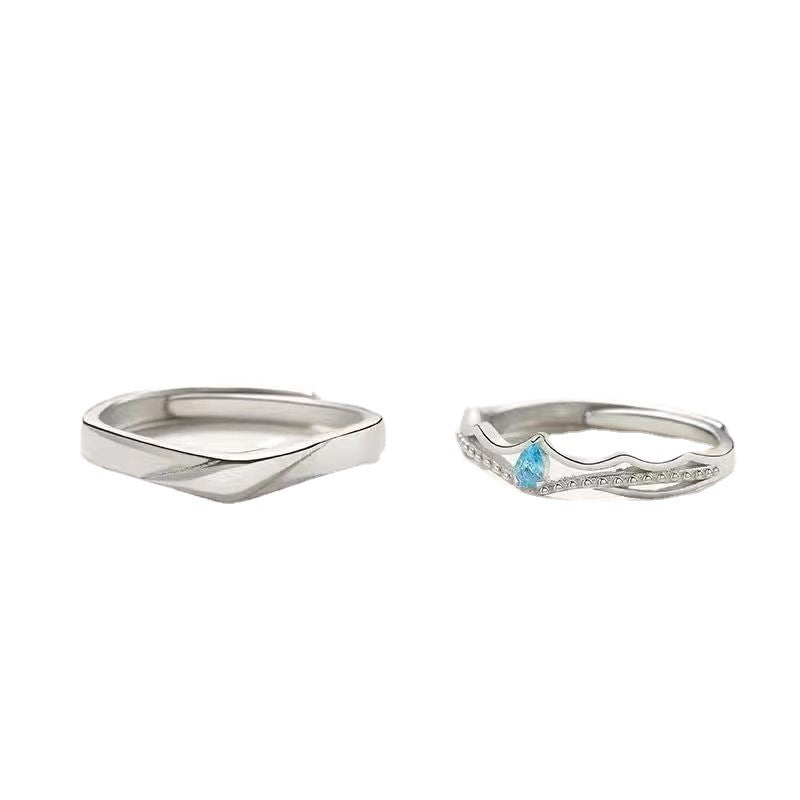 Adjustable Couple Promise Rings Copper Knight And Princess Design Geometric Style For Him And Her Korean Style