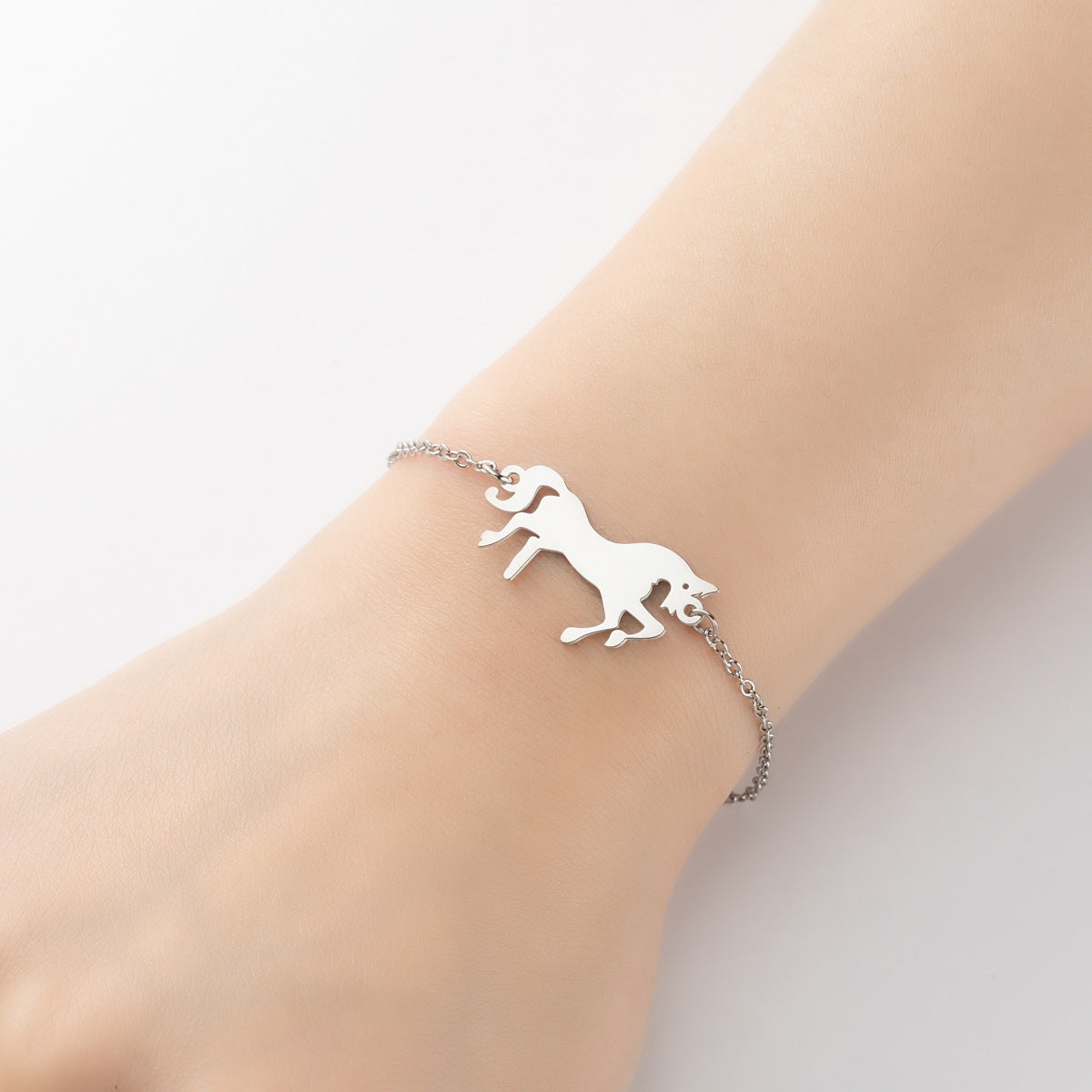 Womens Titanium Steel Bracelet With Animal Design Bird Butterfly Crown Lion Simple Bangle Jewelry Gift for Her