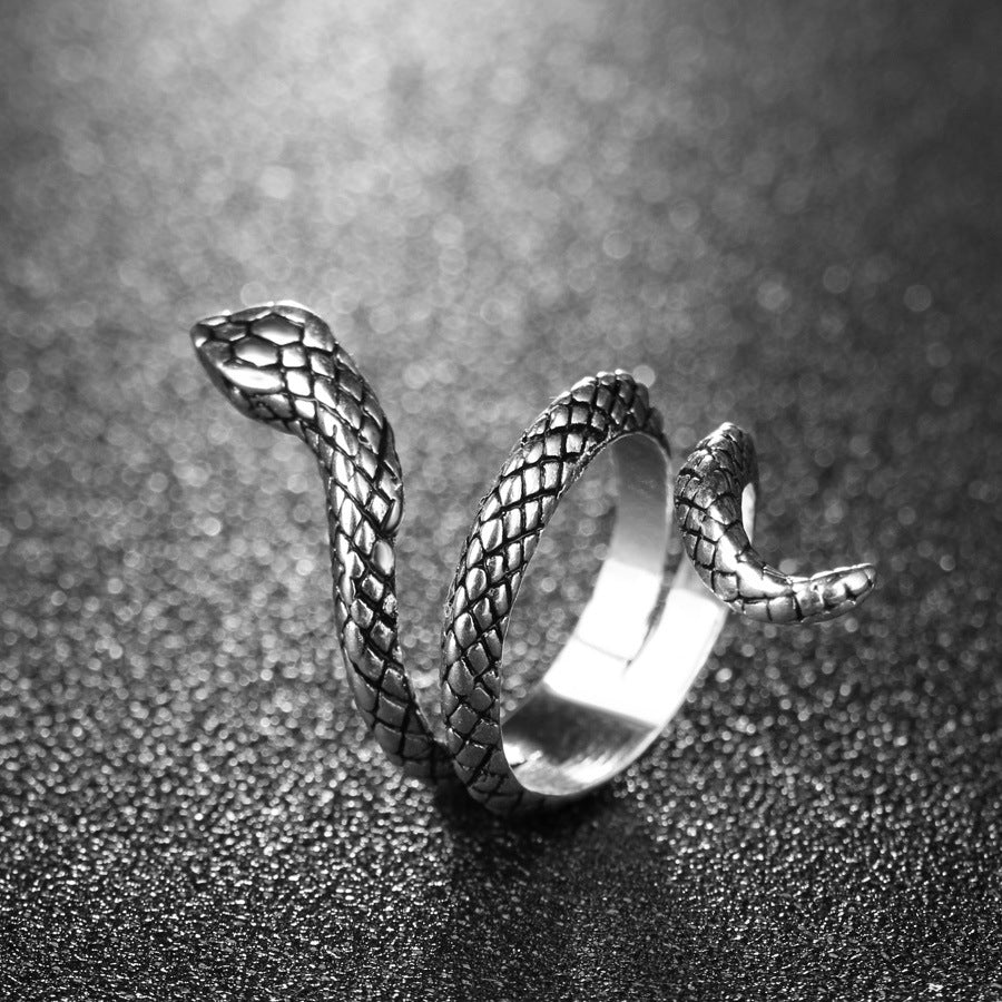 Unisex Snake Ring Serpent Band Jewelry Alloy Ring For Men Women Everyday Fashion Accessory Statement Jewelry Gift