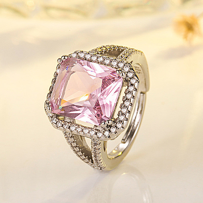 Womens Water Drop Bell Heart Pattern Ring With Pinky And Yellow Geometric Cubic Zirconia Synthetic Stones Gems