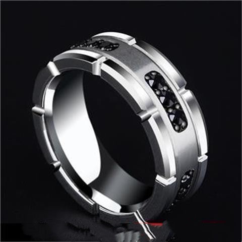 Mens Copper Ring Matte Finish Design Chamfered Square Grain Band Durable Electroplated Fashion Modern Everyday Wear