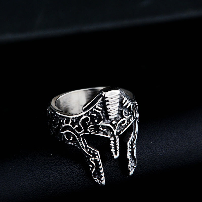 Stainless Steel Warrior Mask Ring Silver Tone Gold Tone Fashion Band Ring for Men and Women Unisex Style Rings