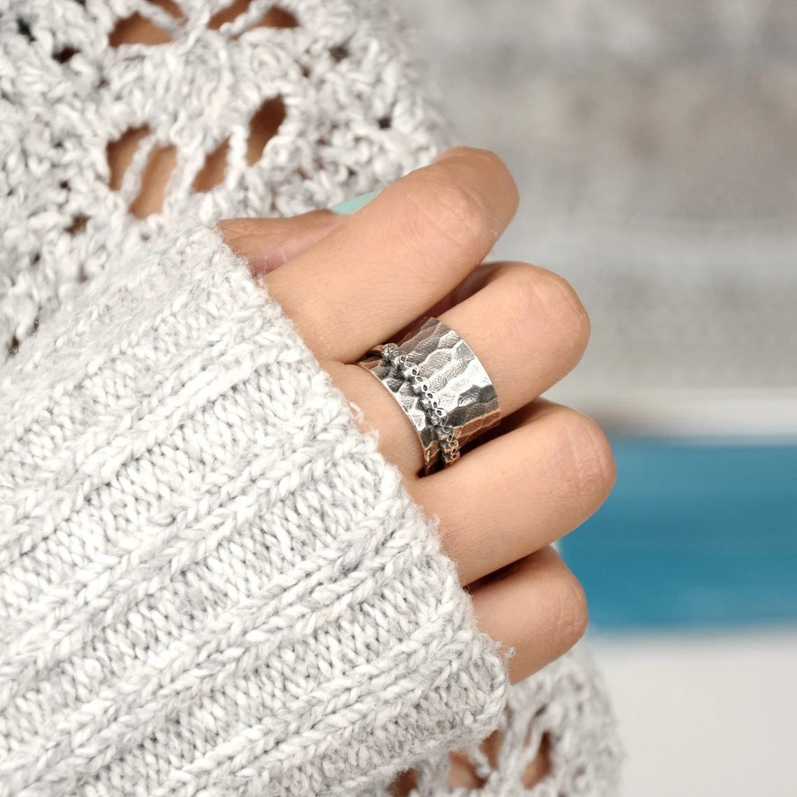 Skulls Spinning Rings Vintage Retro Alloy Fidget Anxiety Relief Electroplated Durable Unique Statement Jewelry