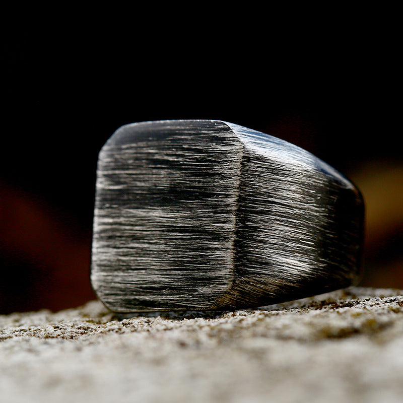 Brushed Stainless Steel Ring For Unisex Everyday Wear
