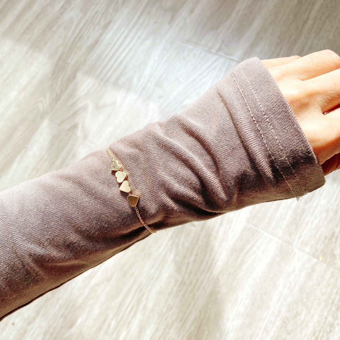 Unisex Peach Heart Bracelet Retro Design Gift Jewelry