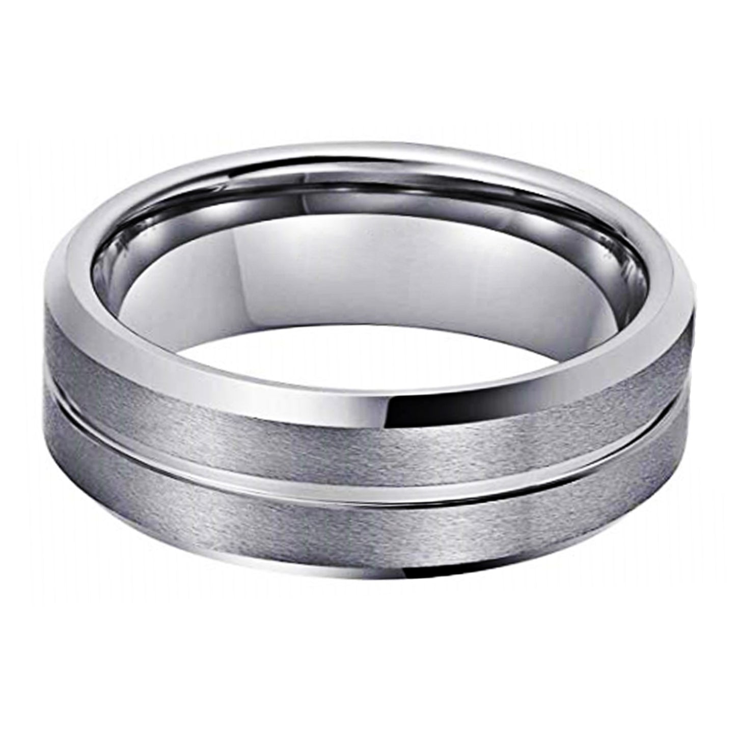 Unisex Tungsten Ring With Geometric Design For Everyday Wear Durable Fashion Accessory Everyday Wear Essential