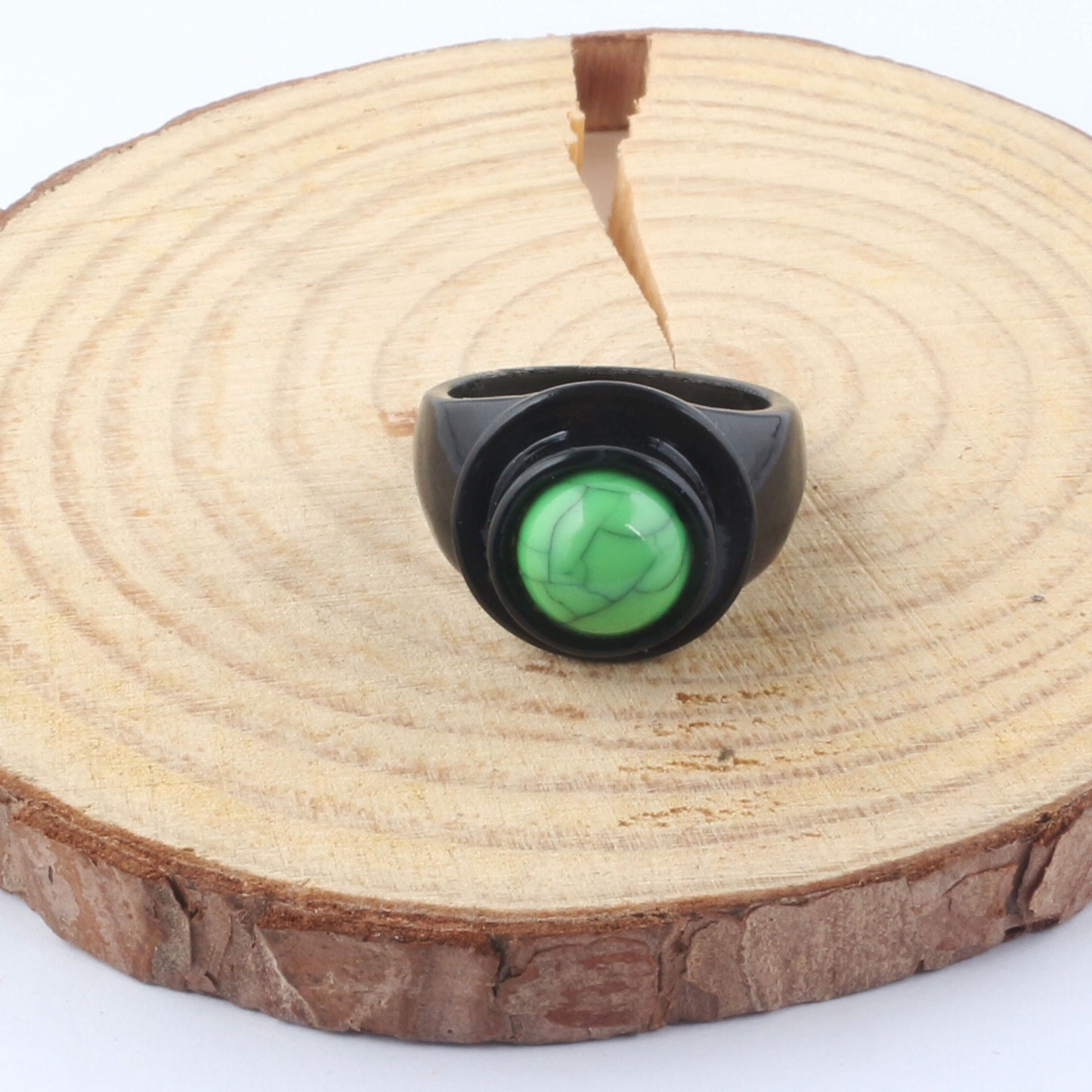 Womens Alloy Ring Trendy Fashion Jewelry Simple Geometric Ring Green Casual Everyday Wear Ring Modern Accessory