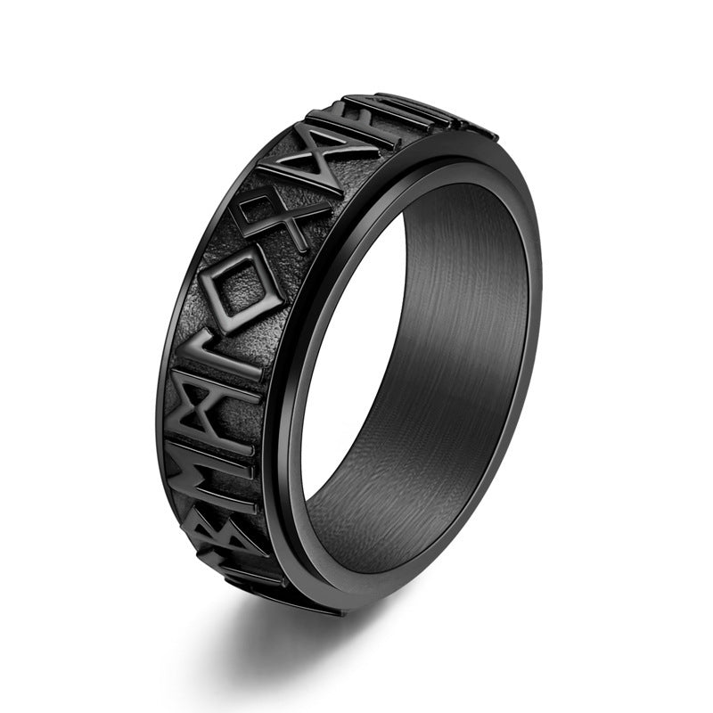 Geometric Alloy Ring Ancient Silver Electroplated Finish European Viking Fashion Unisex Ring For Men And Women