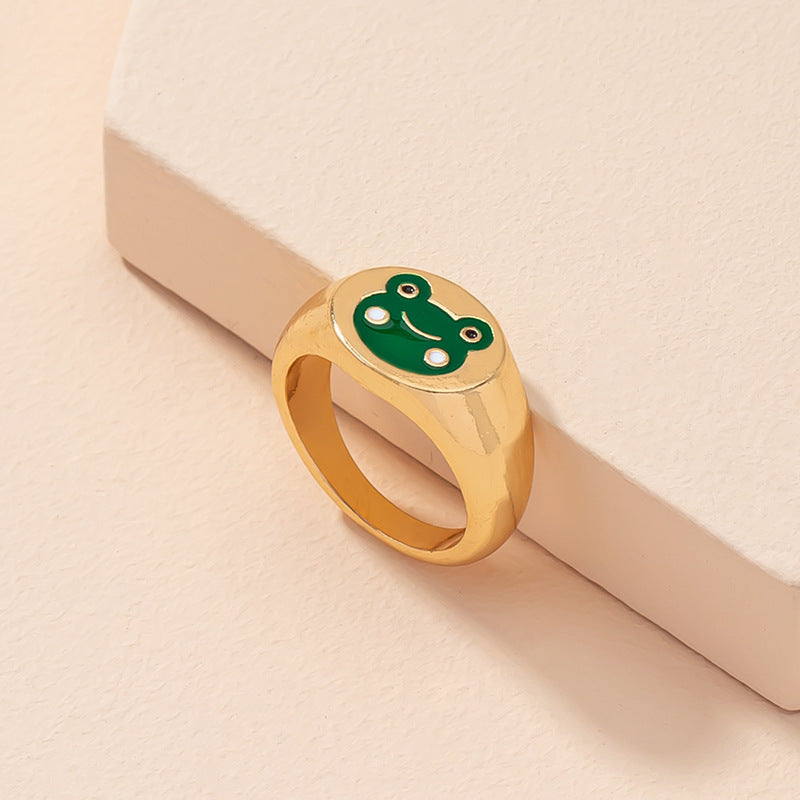 Alloy Animal Ring Retro Hip Hop Electroplated Cartoon Design Jewelry For Men Women Size8 Unisex Accessory Style