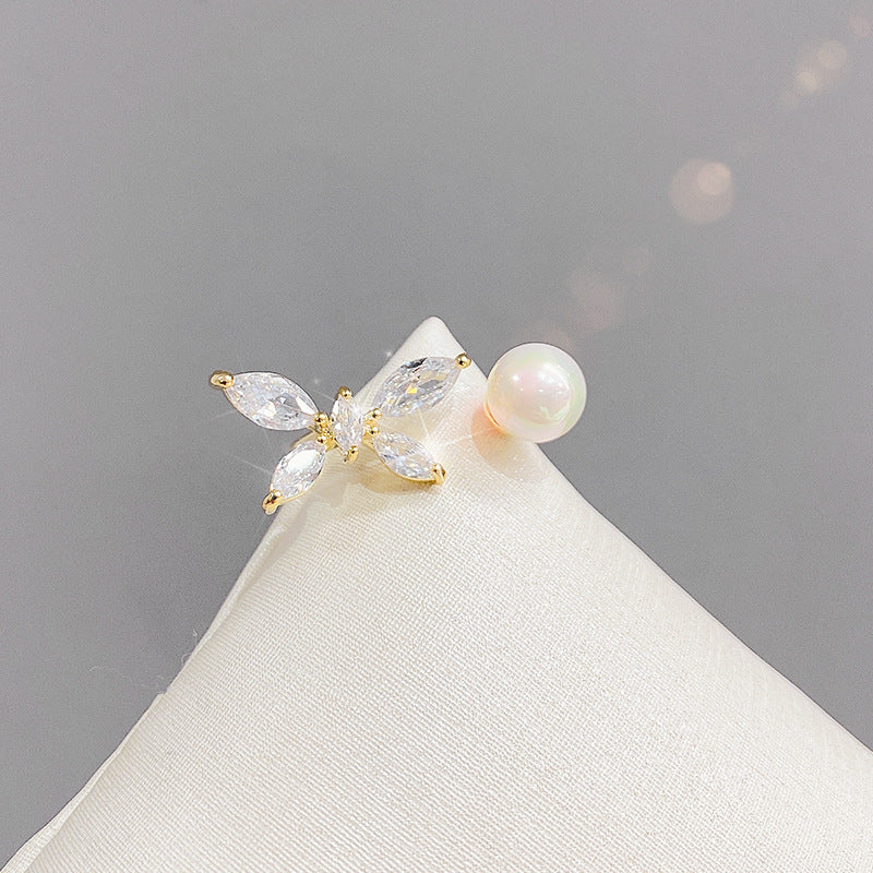 Womens Heart Design Flower Pattern Copper Ring Electroplated Fashion Jewelry Index Finger Durable Elegant Trend