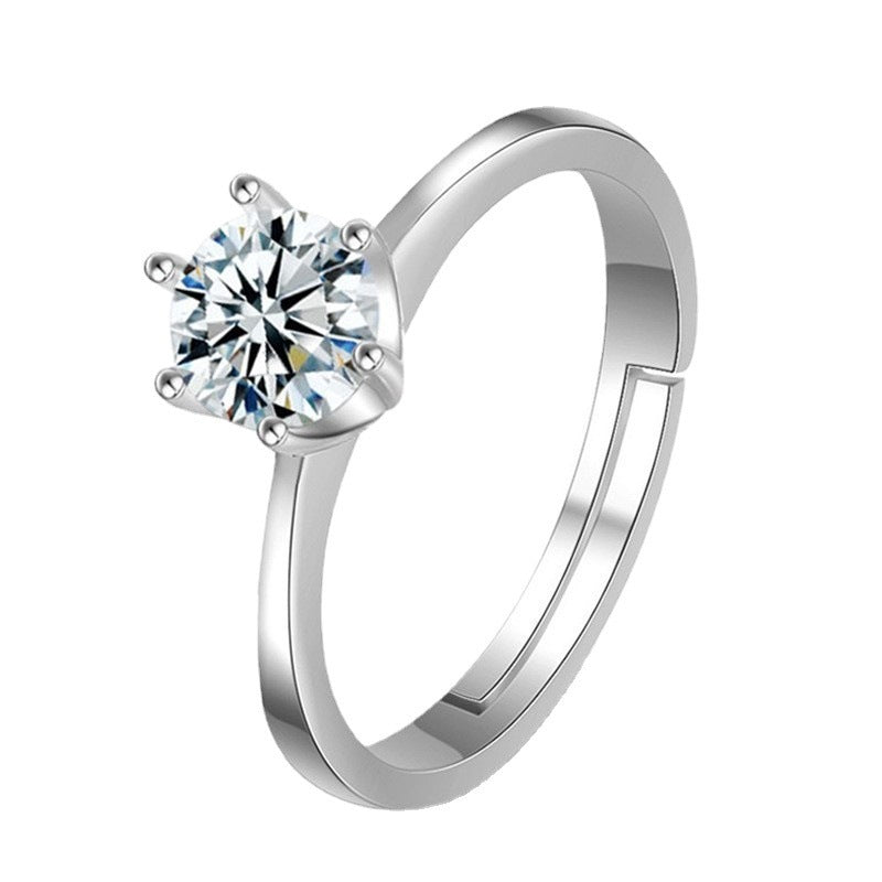 Copper Ring for Women With Simulated Diamond Electroplated Band Elegant Fashion Jewelry New Design for Daily Wear