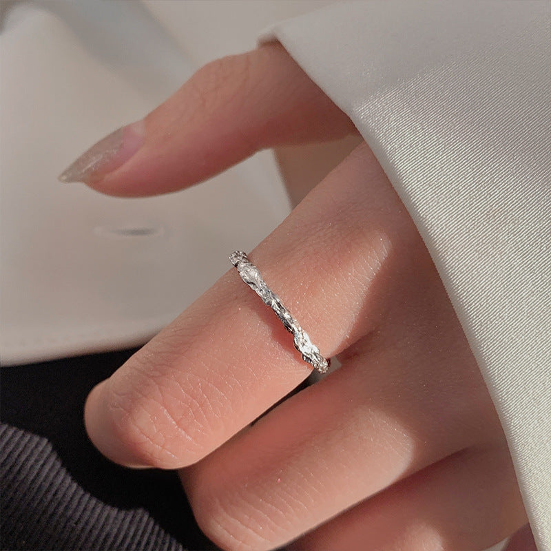 Olive Branch Sterling Silver Open End Ring Electroplated