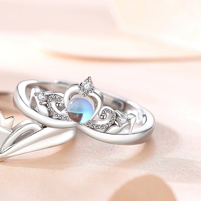 Adjustable Crown Ring for Men and Women Silver Electroplated Geometric Open Ring Fashion Jewelry Silver Plated