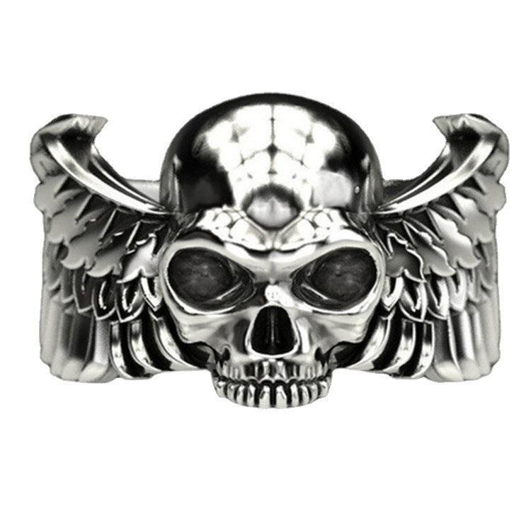 Mens Skull Ring Fashion Alloy Electroplated Gothic Punk Rock Biker Jewelry Ring Gift For Him For Him Bold Look