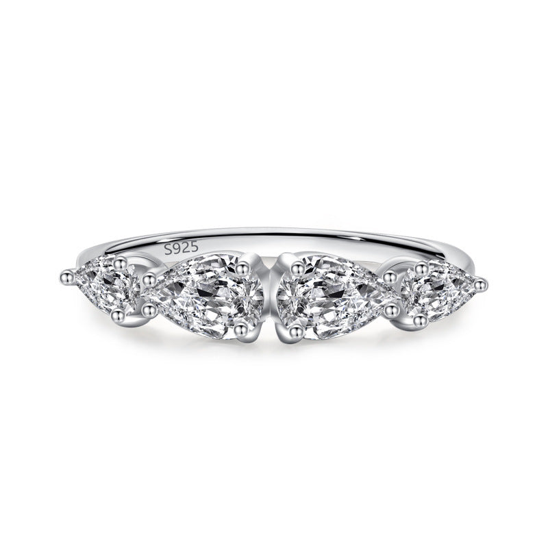 925 Sterling Silver Gold Plated Ring With Artificial Gemstones Womens Diamond Anniversary Ring Crafted For Everyday Wear