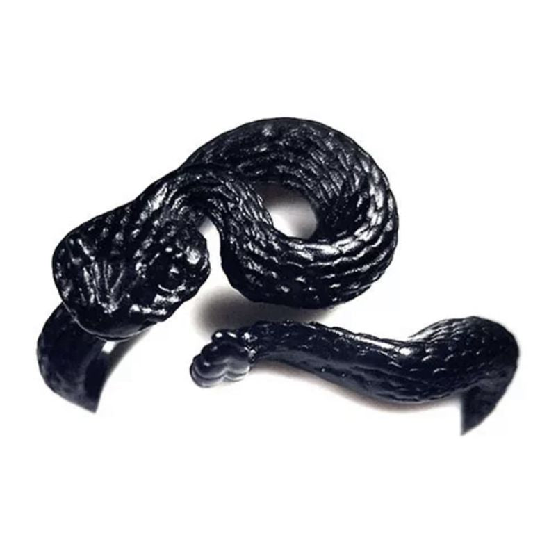 3D Snake Ring Open Mouth Design Electroplated Alloy Ring Two Tone Finish Geometric Shape Punk Jewelry For Everyday Wear