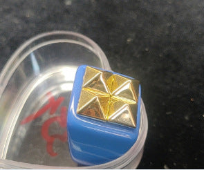 Womens Geometric Resin Ring Trendy Chamfering Square Pattern Cold Wind Ring Fashion Jewelry Average Size Stylish