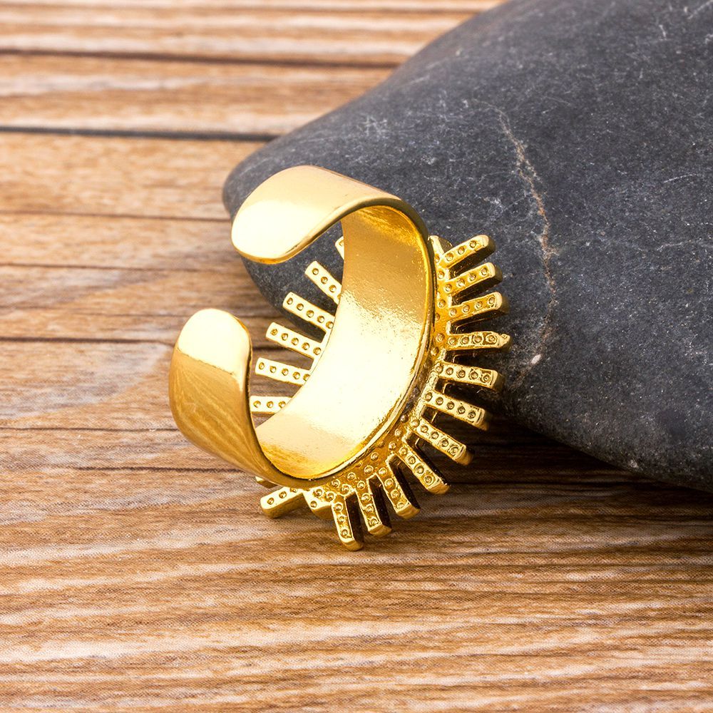 Gold Plated Copper Ring 18K Brass Fashion Jewelry for Women