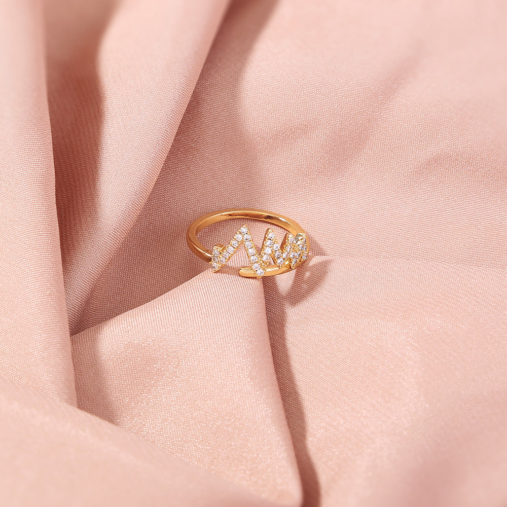 Adjustable Copper Zircon Ring European Style Gift Packaging